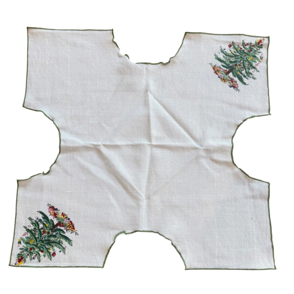 Vintage 1967 Joseph Magnin Christmas Basket Liner Set of 2 Holiday Mid Century